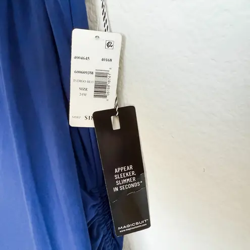 Magicsuit Swim Dress Womens Plus 24W Blue Adjustable Ruched Summer Beach Coastal