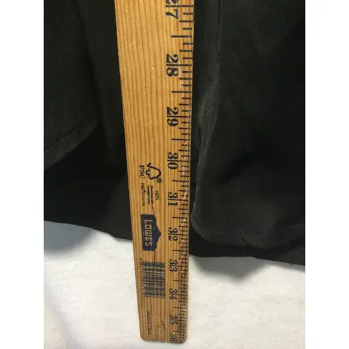 Black Long Sleeve Button Down Shirt Top with Faux Fur Cuffs Women's siize S