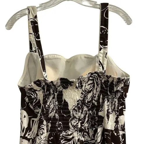 Madison Leigh Women's Size 14 Brown Floral Midi Sundress Summer Casual