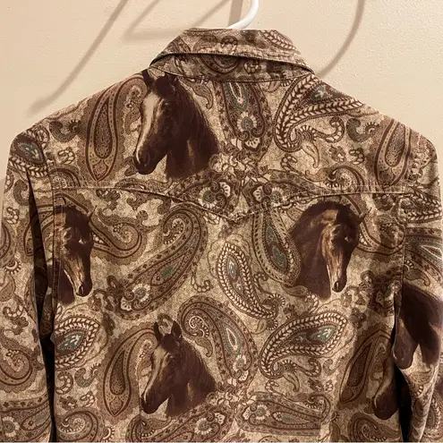 NORTH RIVER COUNTRY Size Medium Paisley Horse Western Snap Shirt