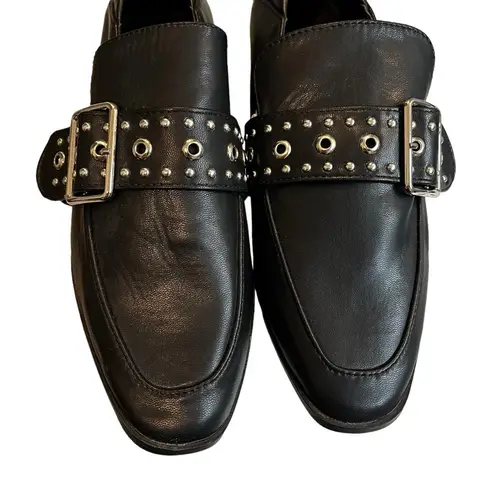 Vintage Havana  Maureen Studded Buckle Loafers Shoes Black, Sz 7.5