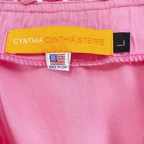 Cynthia Steffe Pink V-Neck 3/4 Sleeve Blouse