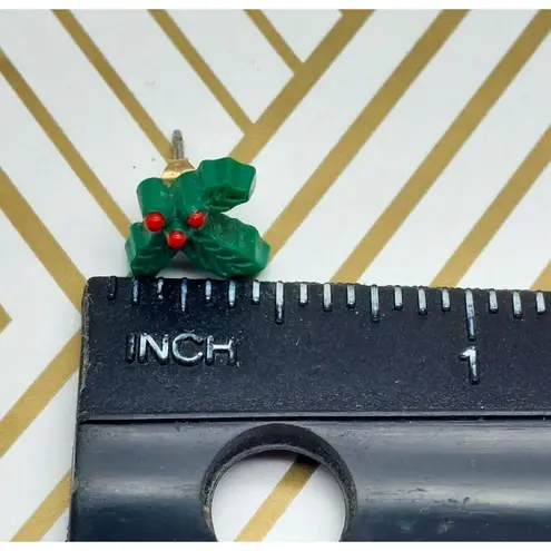 None Cute Lot of 3 CHRISTMAS Earrings Dangle Ornament Holly Studs and Wreaths & Bows