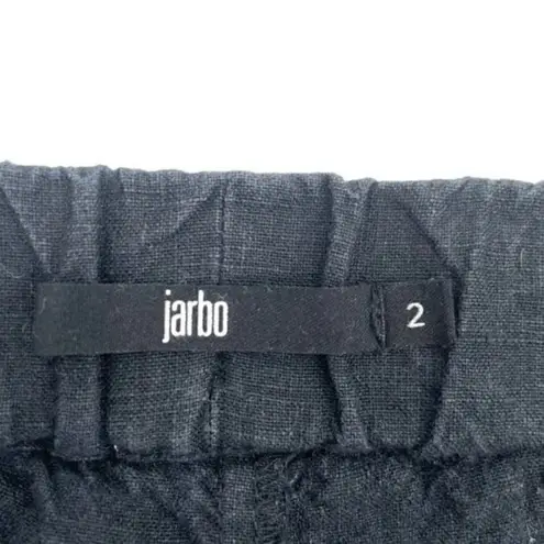 Jarbo 100% Linen High Waist Tapered Leg Pants Lagenlook Black size Large