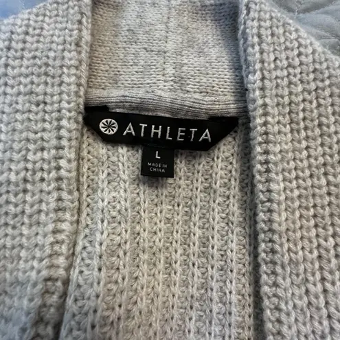 Athleta Women's  Lucca Wool Cashmere Cardigan Sweater L Silver to Charcoal Gray