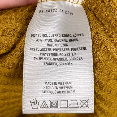 Akemi + Kin Anthropologie Woodruff Waffle Rib Knit Wrap Top Size Small Mustard - Image 8