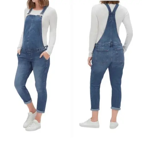 Gap  Maternity Ankle Cropped Stretch Denim Jean Bib Overalls pants womens S new