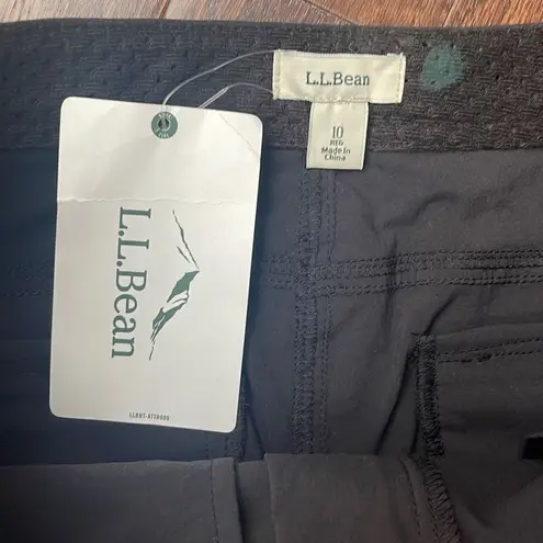 L.L Bean Comfort Capri Cropped Trail Pants Black Womens Size 10 New