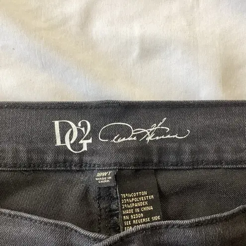 DG2 by Diane Gilman Fringe Hem Jeans Black Size 18W