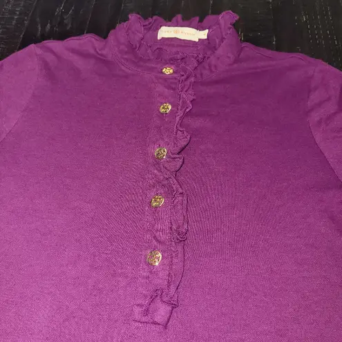 Tory Burch  Ruffle Polo Shirt Women's Size Medium