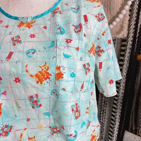 Vintage Basic Editions 90s Grannycore Kitty Cat Sleeper Night Shirt Size undefined