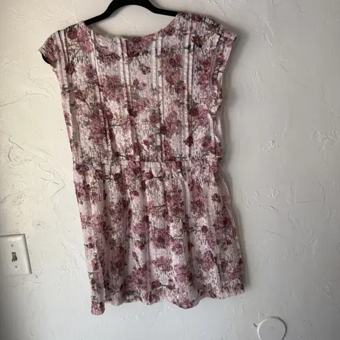 Vanity Y2k Fairy Lace Large Floral Lace Boho Sheer Cap Sleeve Going Out Top Pink