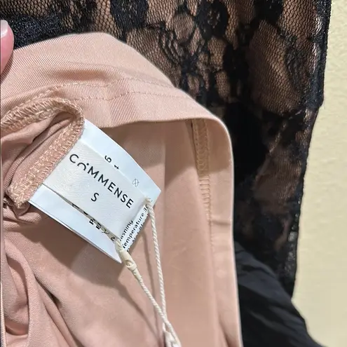 NWT Commense Size Small Lace Patchwork Cami Midi Dress Black