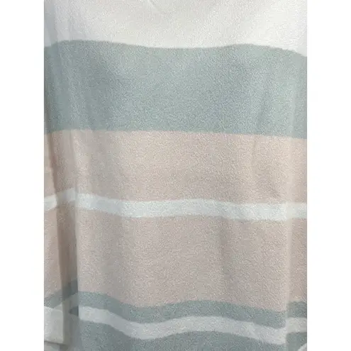 Barefoot Dreams CozyChic Ultra Lite Ocean Breeze Poncho Pink Multi Stripe OS NWT