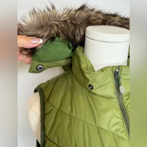Klim ‘Waverly’ Insulated Vest Detachable Fur Trim Hood Women’s Size Medium Green