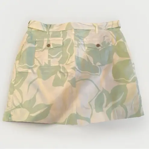 Lands’ End Women’s 12P Green Floral Cotton Skort Golf Tennis Walking Twill skirt