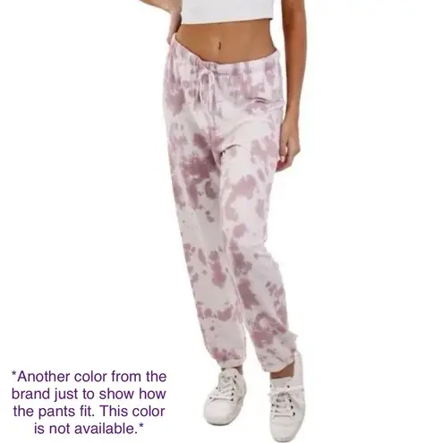 Maronie New Tie Dye Sweatpants Drawstring Waist Eggplant Multi