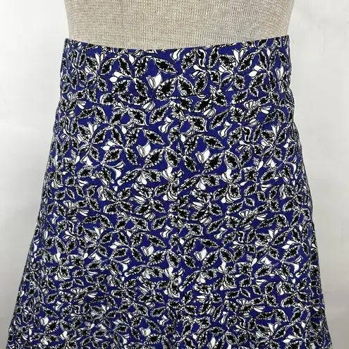 Marni Floral Blue Print Flares A Line Midi Skirt Made in Italy 40 US 4 Linen