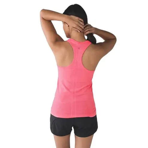 Lululemon  Swiftly Tech Racerback In Heathered Neon Pink Lightweight Run Size 4