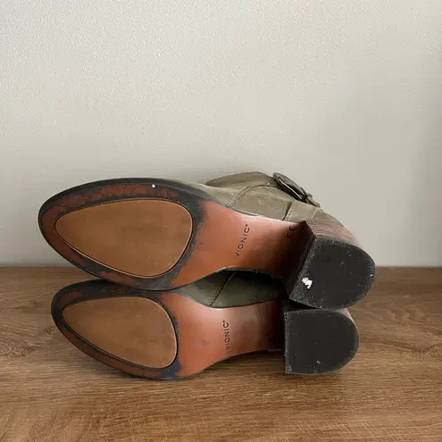 Vionic Waterproof Ankle Boots Olive Green Suede Comfort Booties Sienna