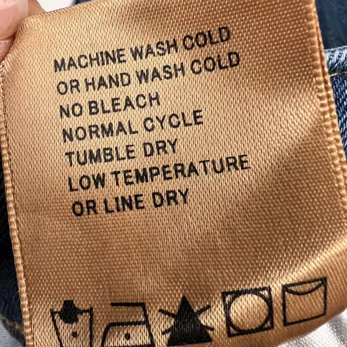 Driftwood Colette Flannel Cuff Straight Leg Mid Rise Medium Wash Jeans Size 29