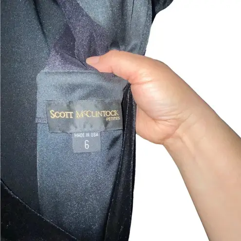 Vintage 90s Scott McClintock black and rhinestone velvet overall dress sz 6