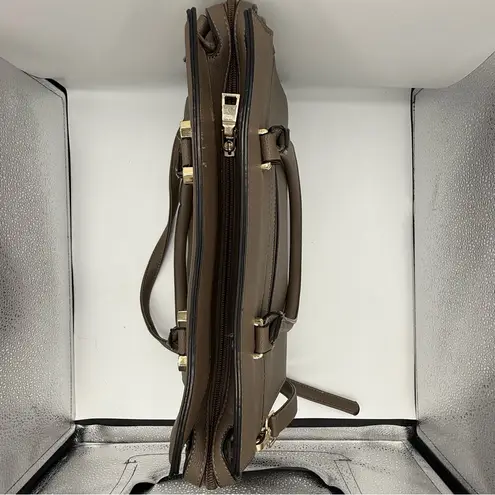 La Terre Chic Taupe PU Leather Shoulder Bag Set w/Matching Wallet Brown