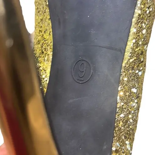 Mossimo EUC Gold Sequins Platform Stiletto Heels Sz 9