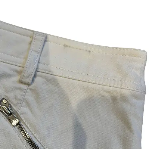 Armani Collezioni White Cotton Skirt Zip Pockets