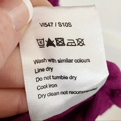 Whistles • Magenta Berry Ruched Neck Blouse Size 2