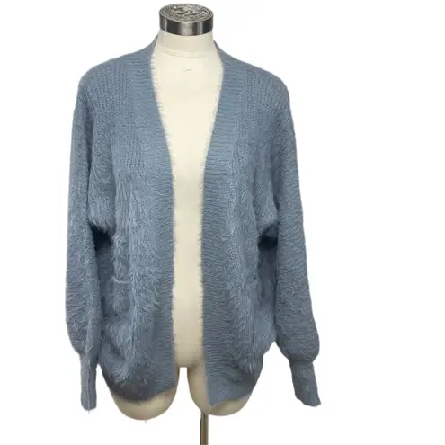 PINCH Fuzzy Knit Open Front Cardigan Sweater – Women's Small/Medium Blue