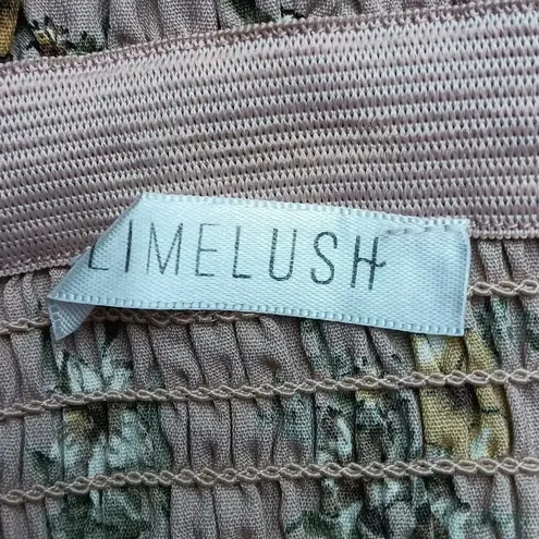 Lime Lush Floral Print Off the Shoulder Mini Dress Dusty Rose Size SMALL New