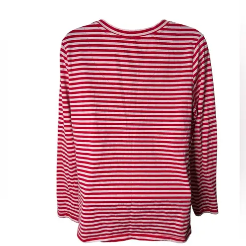 Christmas Sleep Sense Striped Pajama Top Graphic V