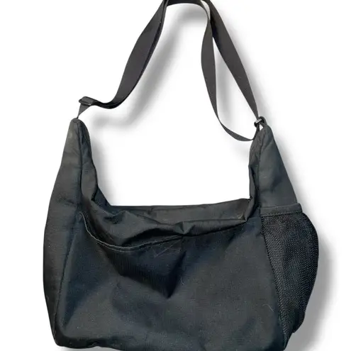 LL Bean Shoulder Purse Tote Nylon Full Zip Strap Crossbody Bag Handbag Vintage Black