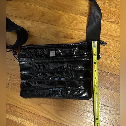 Think Royln Black Patent Quilted Crossbody Bum Bag Like New!