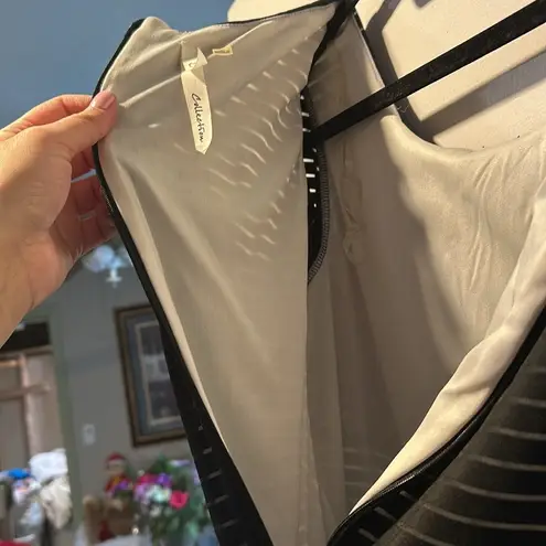 Ny Collection black and white lined dress above the knee Size Large