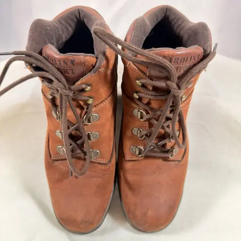 Carolina Comfort Womens Sz 10 M Steel Toe Work Boots Brown Slip Oil Resistant