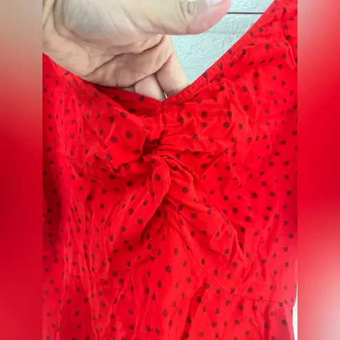 A New Day  Red Polka Dot Women's Top size L super cute top