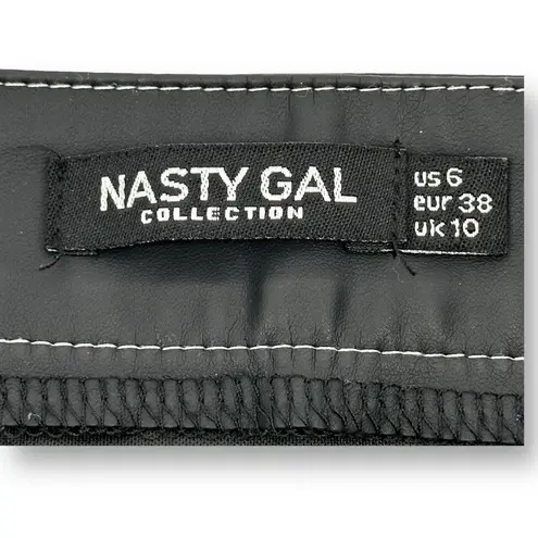 Nasty Gal  Faux Leather Cargo Pocket Mini Skirt Womens Size 6 Black