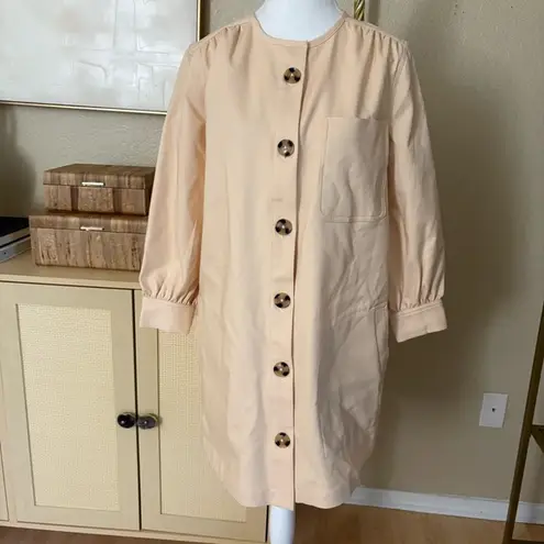 Tuckernuck Tan Stone Blake Long Sleeve Button Down Minimalist Mini Dress Size Sm - Image 4