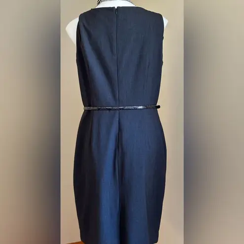 Calvin Klein Charcoal Gray Sleeveless Belted Ruffled Business Attire Dre… - Image 6