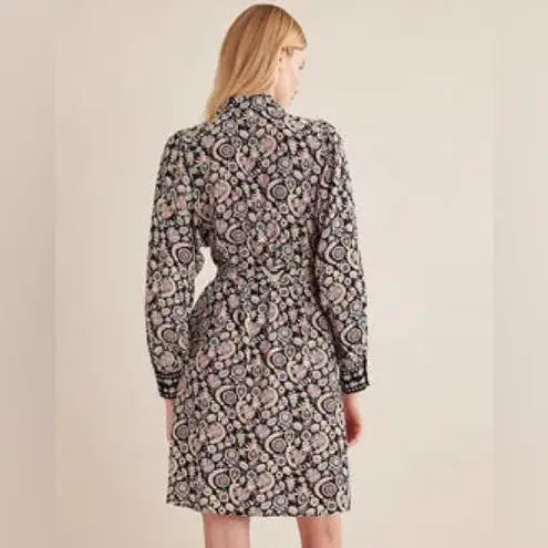 Boden Floral Western Mini Shirt Dress 10R Black Size undefined