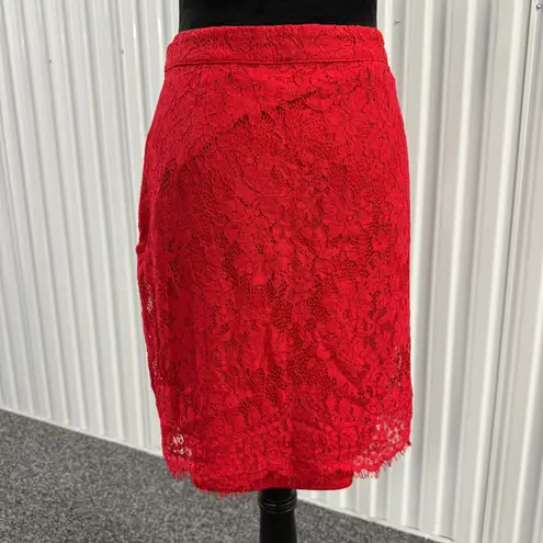 Covington Women’s Red Lace Pencil Skirt Size Small