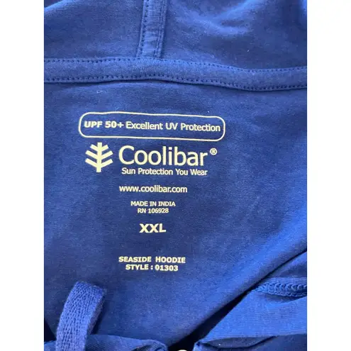 Coolibar Seaside Hoodie UPF 50+ Sun Protection Full Zip Royal Blue Womens XXL Size undefined