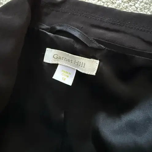 Garnet Hill 100% Silk Everyday Relaxed Single-Button Lined Jacket Blazer Size 12