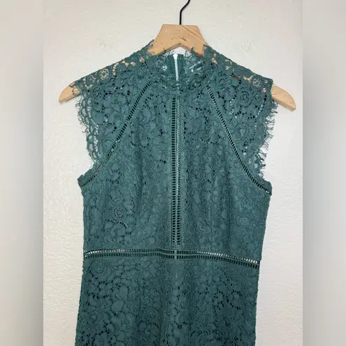 Bardot Revolve  Forrest Green Lace Panel Sheath Dress size US 6 Small $128 - Image 6
