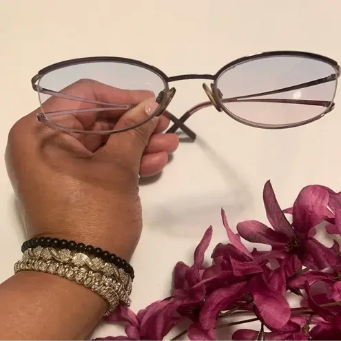 Prescription Eyeglasses Ombre metal frame with progressive lenses and clear case