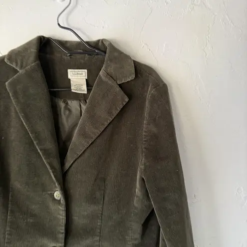 LL Bean Blazer Womens 10 Regular Brown Corduroy Stretch Classic Jacket Pockets
