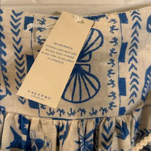 Calypso St. Barth NWT  Linen Blend Maxi Long Euro Toile Print Skirt Medium thumbnail 3