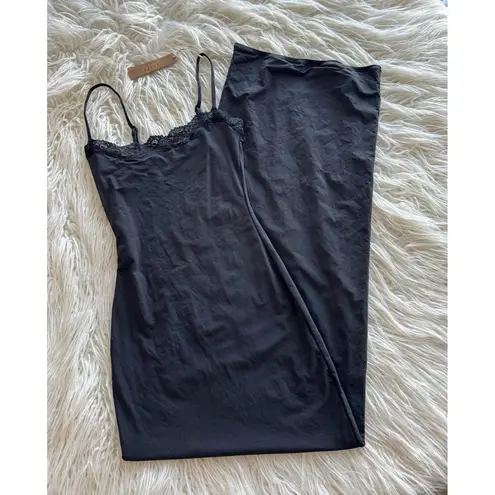 SKIMS Fits Everybody Lace Long Slip Dress Onyx Size XXS